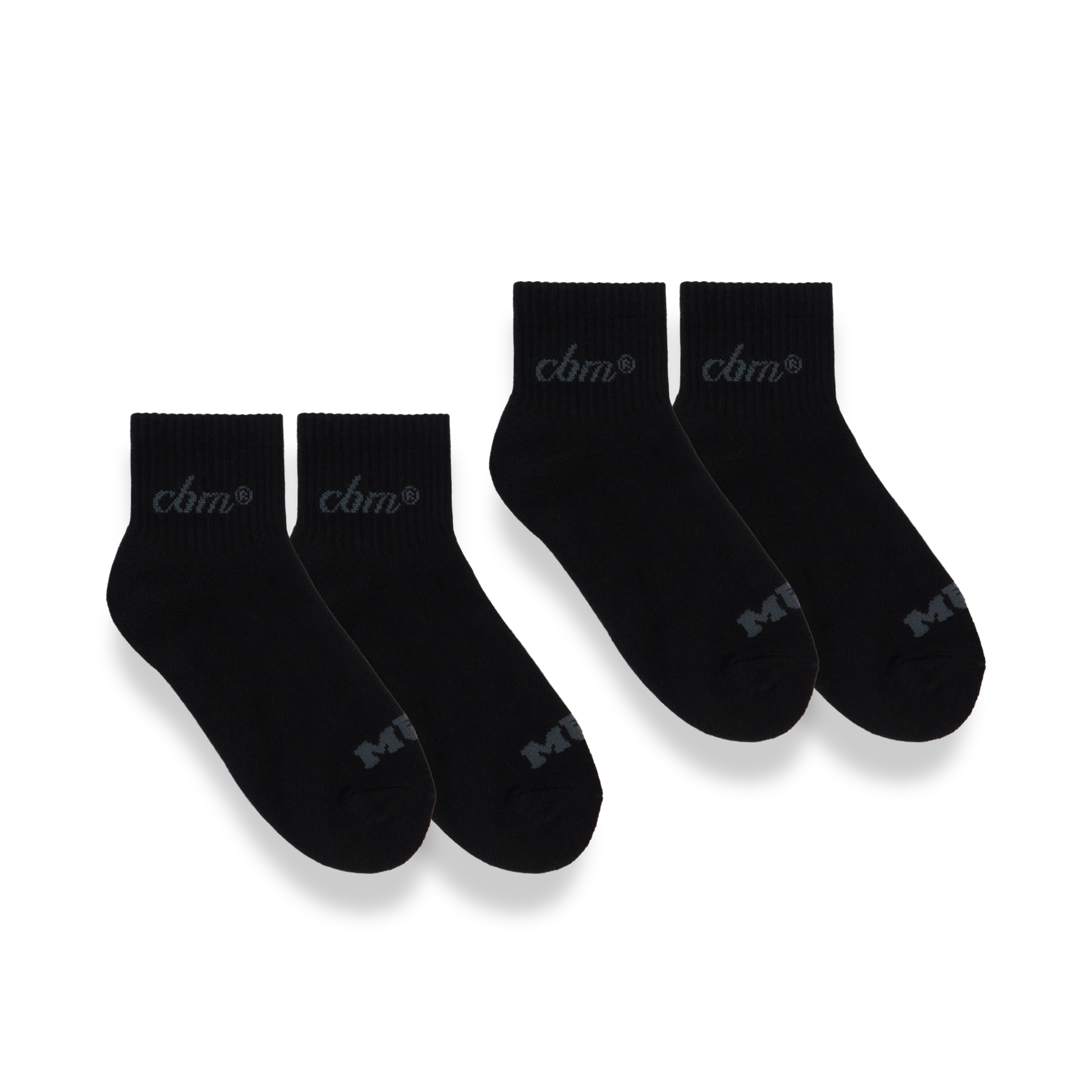Crew socks 3" - Black Pack (2)